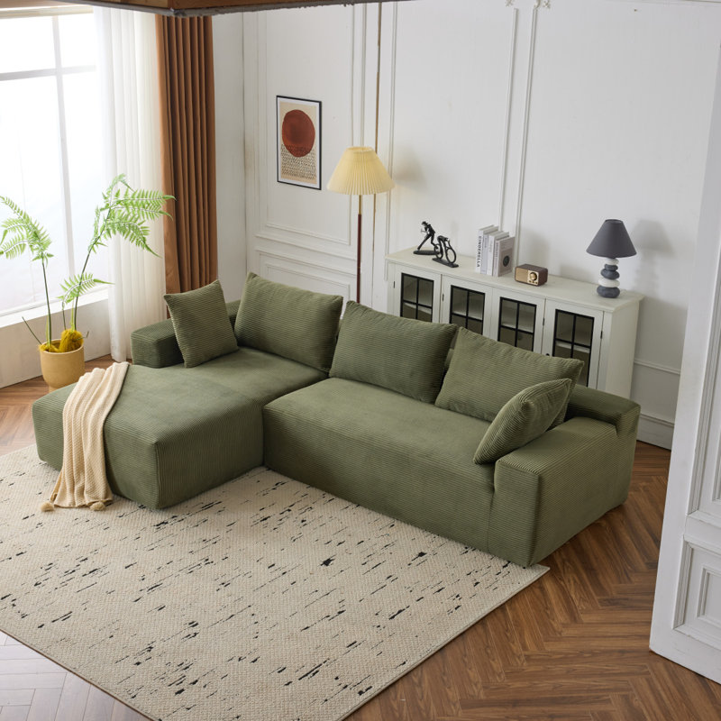 108*68 Inch Extra Large Deep Modular Sofa, Green