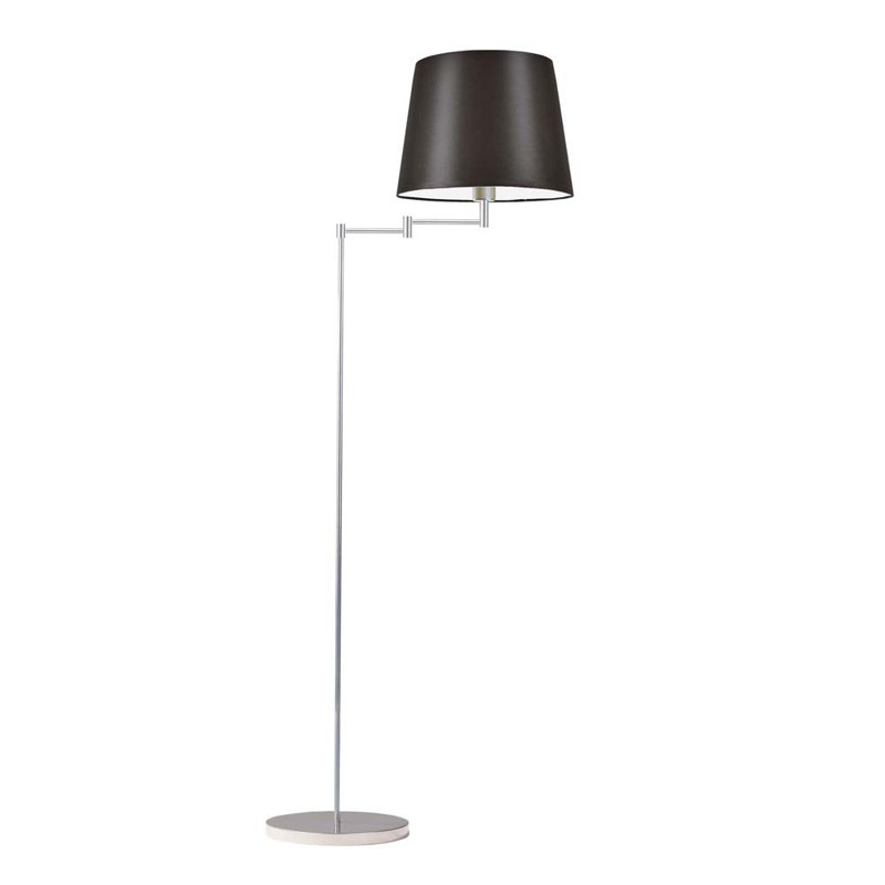 Askegard 165cm Swing Arm Floor Lamp, Silver, Brown