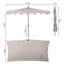 Parasol de terrasse semi-rigide à manivelle de 9 pi avec manivelle et bordure carrée Sidney, auvent gris, mât brun foncé-639809853