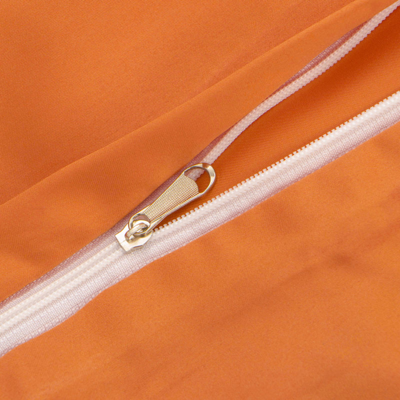 3 Pieces Duvet Cover Set, Satin Comforter Cover Set with Hidden Zipper Design - NTBAY, Orange, King Duvet Cover + 2 Shams