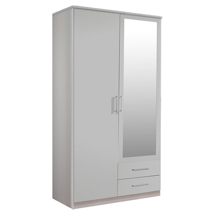 Linares 2 Door Solid Wood Wardrobe, White
