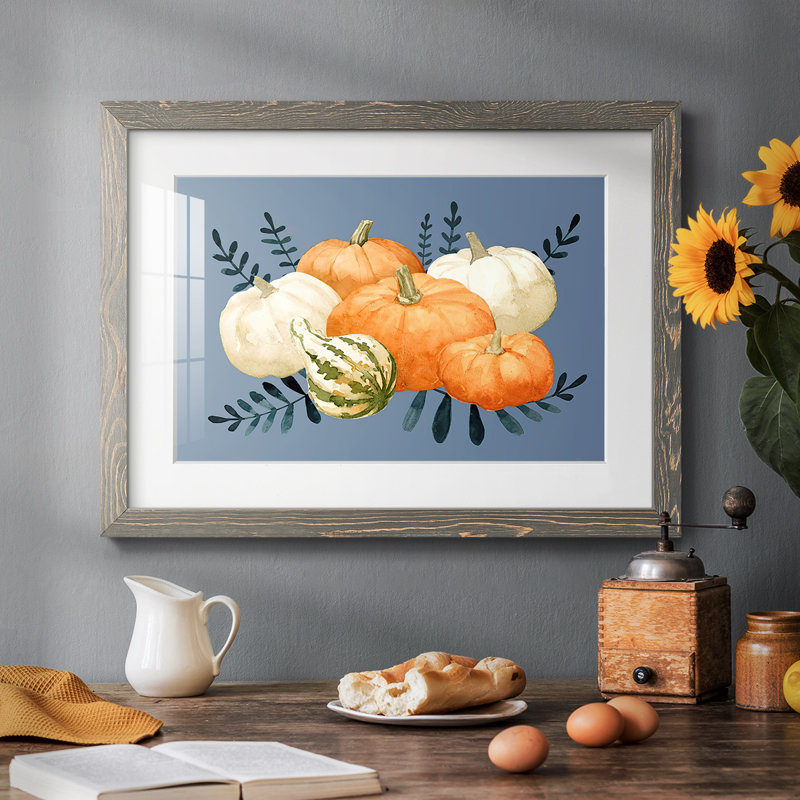 Automne orange et blues I, Gris, H 26 po x l 38 po x P 1,5 po