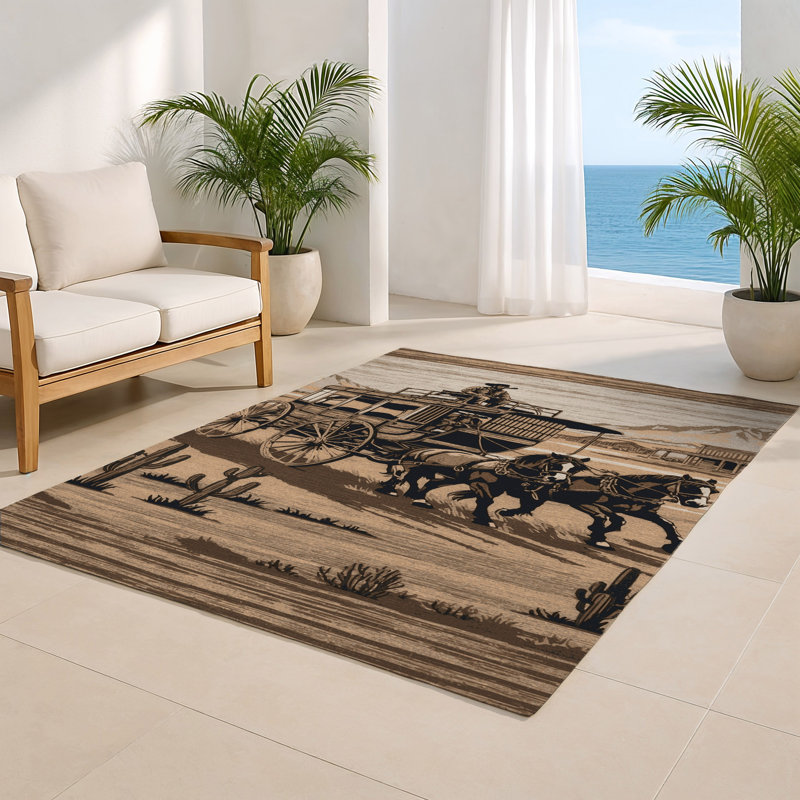 Tapis intérieur et extérieur brun Transport, Rectangulaire 3 pi x 5 pi