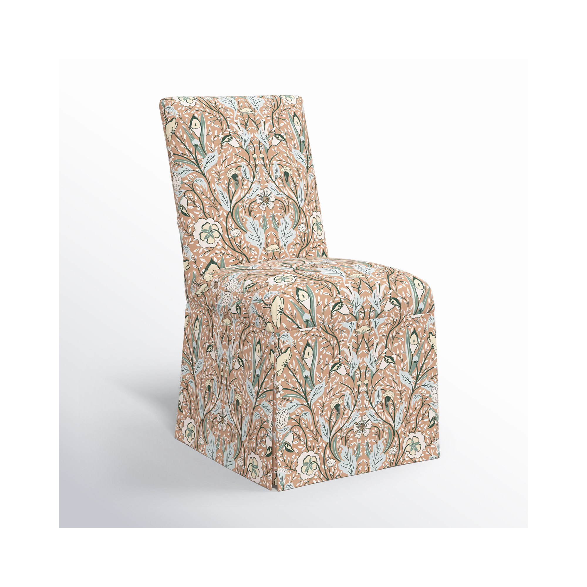 Ivanka Upholstered Parsons Chair, Morris Botanical Peach