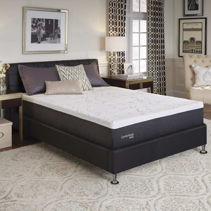 Comforpedic From Beautyrest  Medium HYPURGel Memory Foam Mattress, Queen, 14"