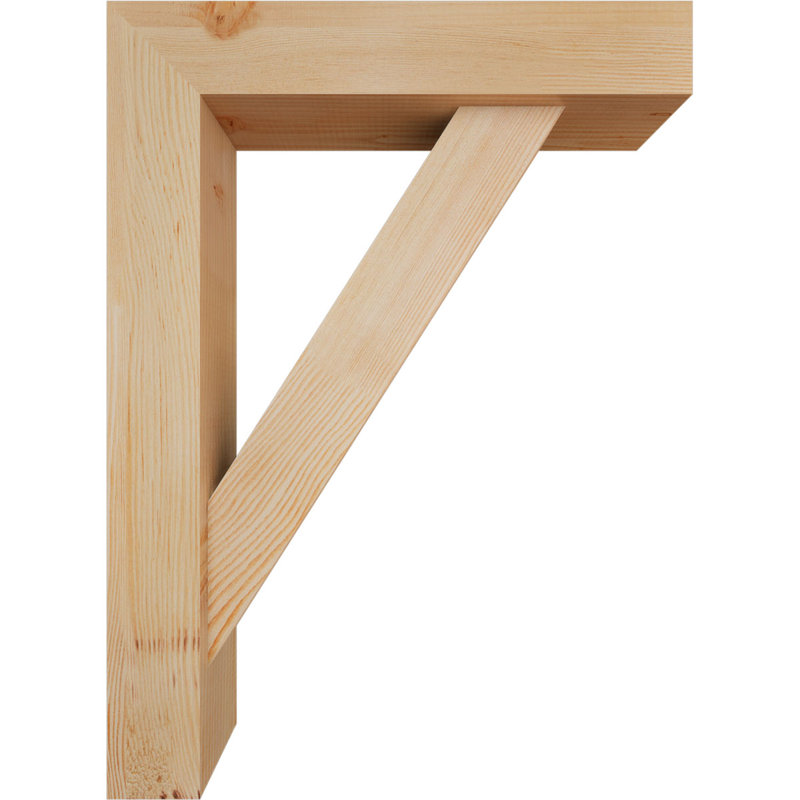 Traditional Block Bracket w/ Offset Brace, 30 x 22, 5 1/2"W Douglas Fir (Smooth)