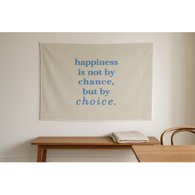 Happiness Is Not by Chance, but by Choice — Geometric Low-Poly — Landscape Indoor Wall Tapestry