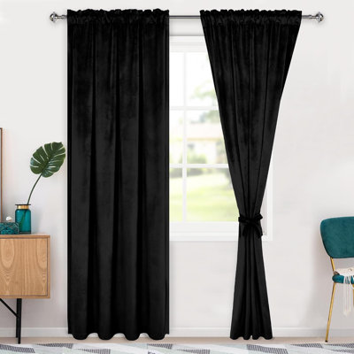 2 panneaux de rideaux et de rideaux en velours pour la chambre à coucher et le salon, 2 rideaux filtrant la lumière avec passe-tringle, et 80% à 114% de panneaux d'intimité thermiques pour la maison