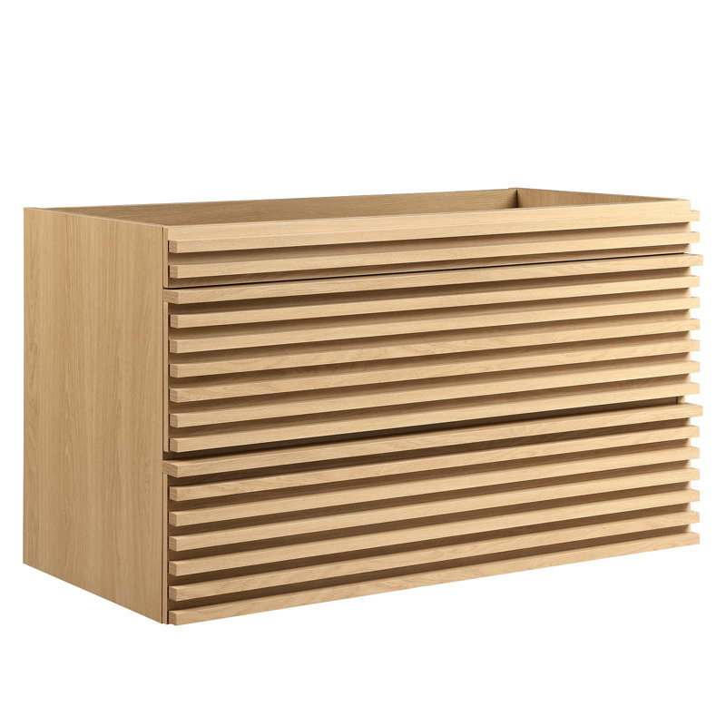 Modway Render 36" Wall Mounted Single Bathroom Vanity Base Only, Oak