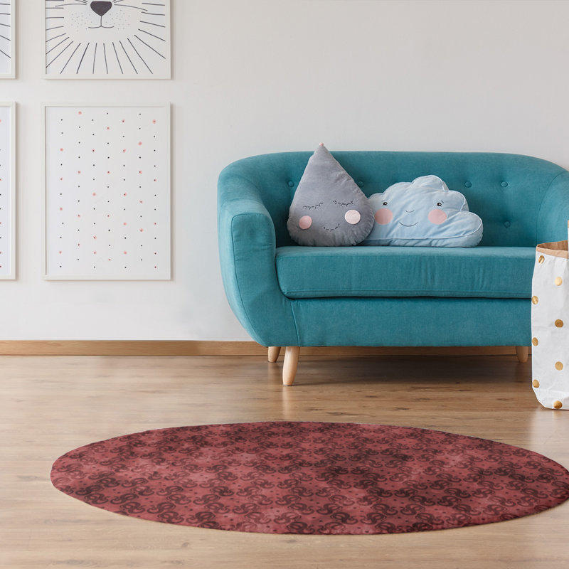 Tapis de zone rouge serpents, Rond 5 pi