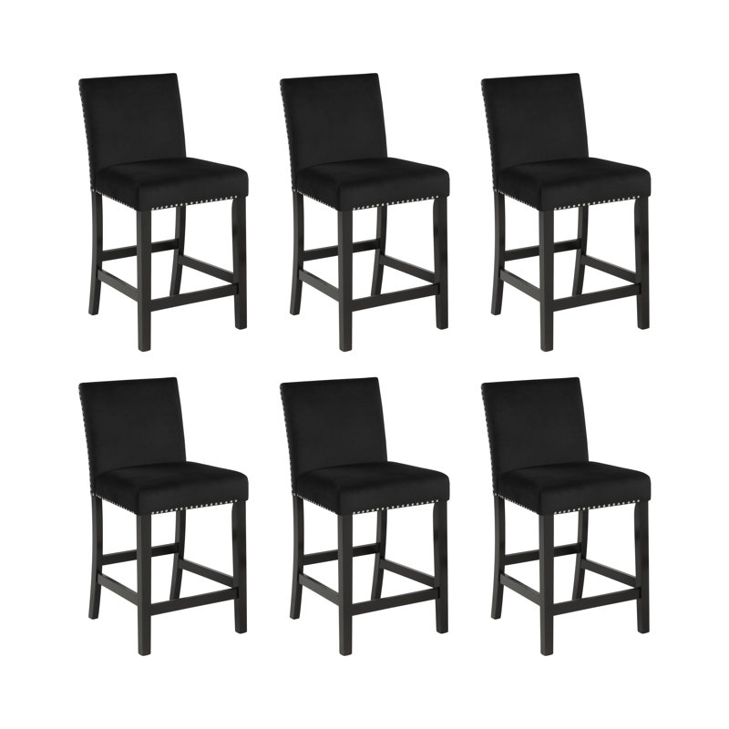Ensemble de 6 chaises de comptoir Celeste, Noir