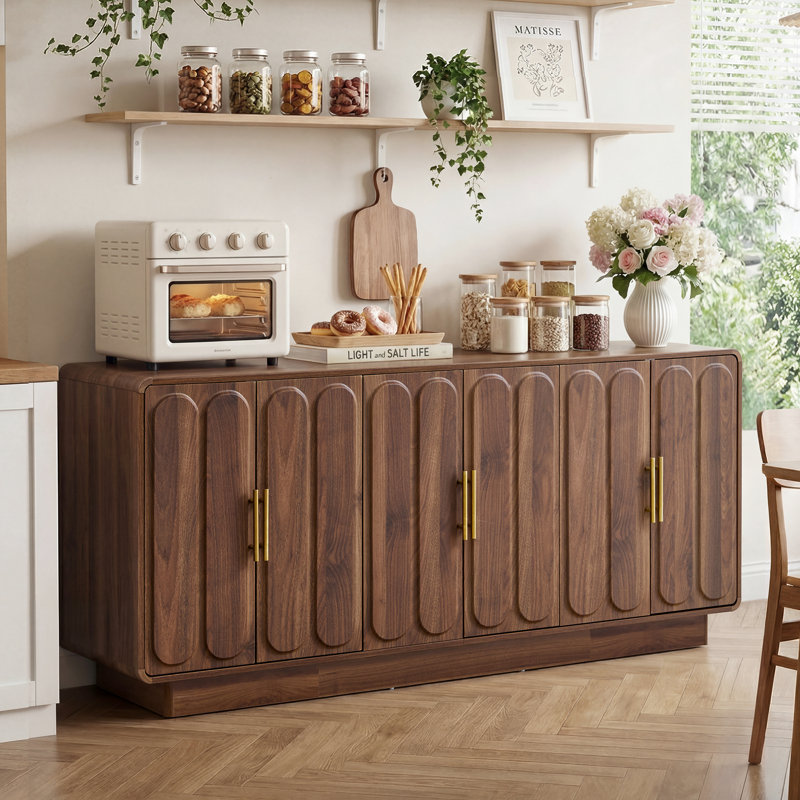 62.99'' Wide Sideboard With Adjustable Shelf, Walnut
