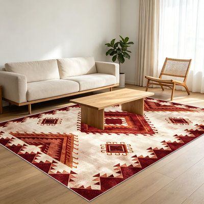 Tapis 1 pièce de style sud-ouest pour le salon, doux et confortable, convient à toutes les saisons, facile à entretenir, tapis de sol intérieur lavable à la machine, ferme de table sous la table adaptée à la chambre à coucher