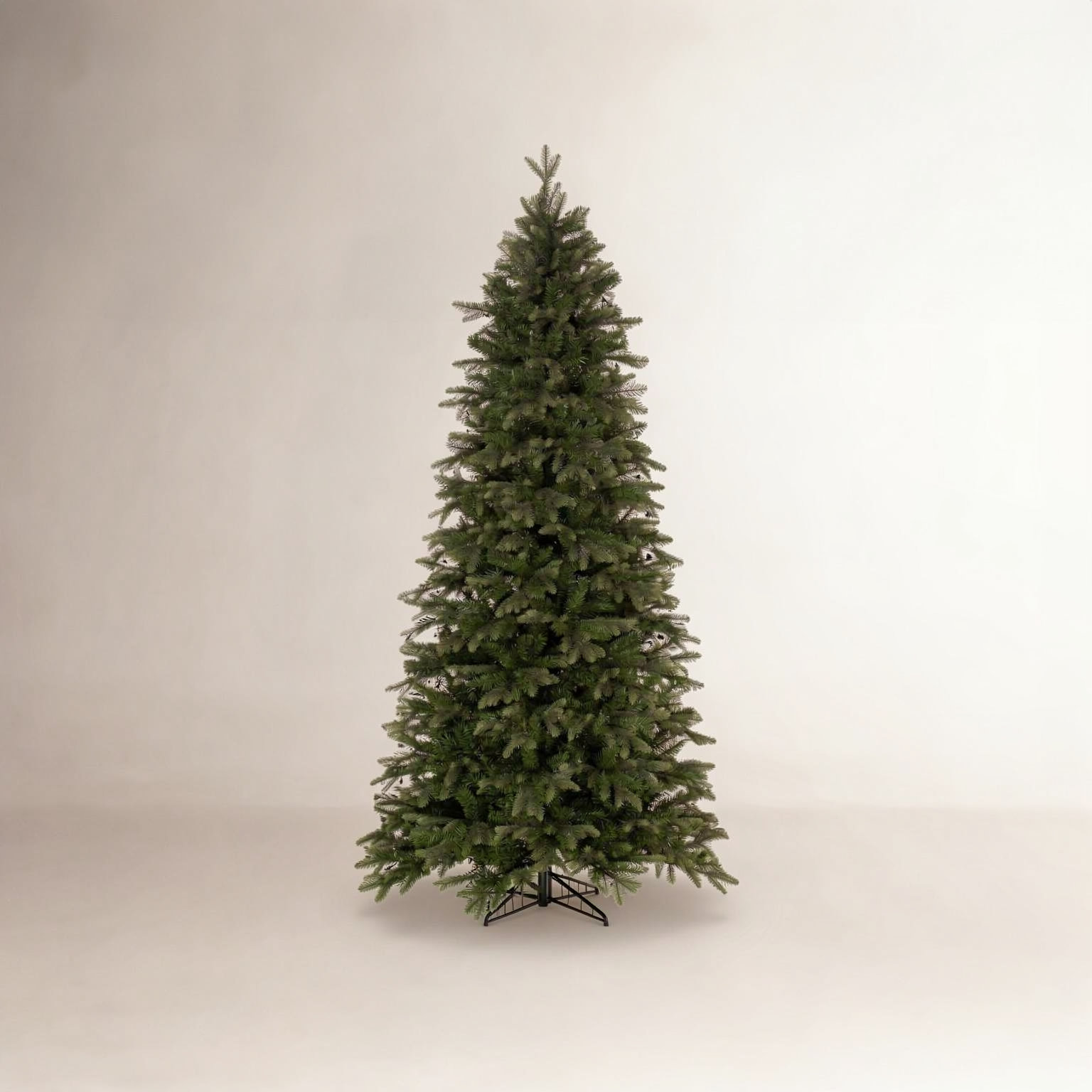 Slim Cashmere Flocked Pine Christmas Tree, 10 ft