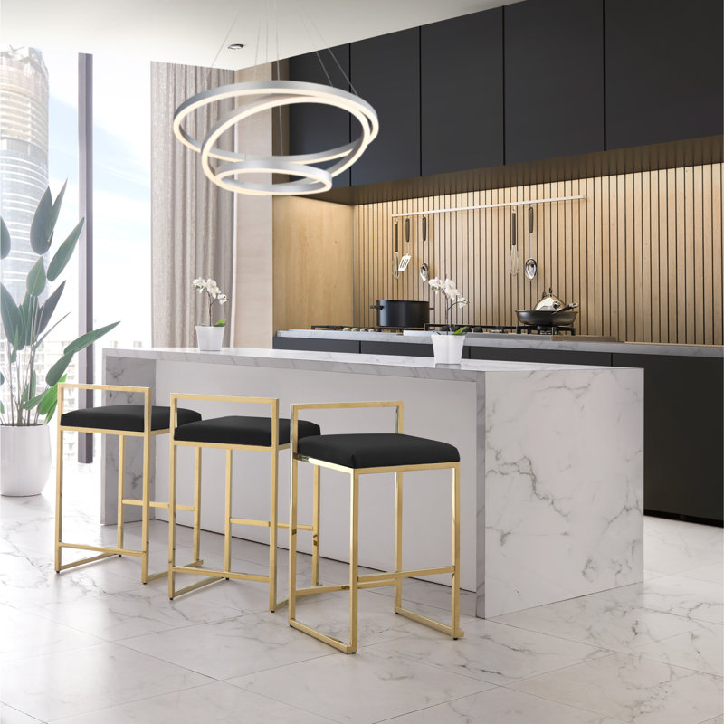 Sia Bar Stool/Counter Stool, Gold, Black