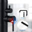 Robinet de baignoire autoportant à poignée double avec douche à main au fini noir mat-116650091