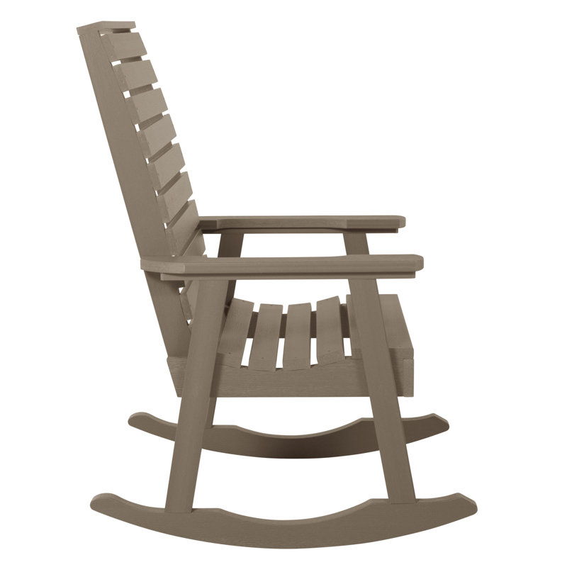 Chaise berçante en plastique Midwest, Brun bois