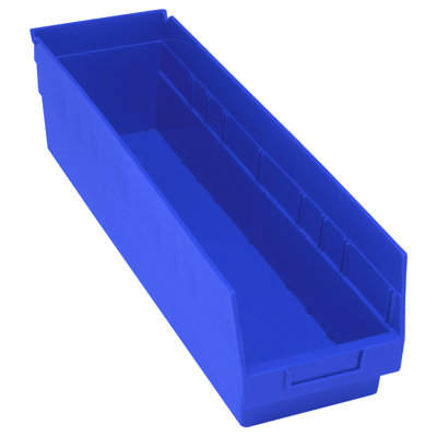 Economy Shelf Bin, nesting, (7) divider slots, rear hanglock, molded-in label holder, polypropylene