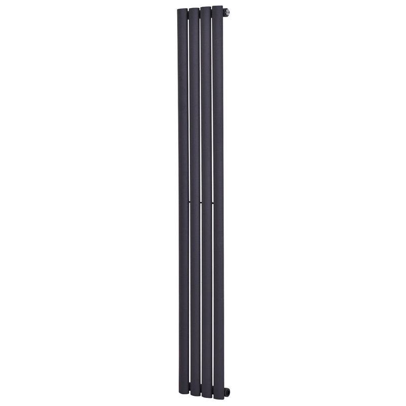 Beatrix Vertical Designer Radiator, 160cm H x 24cm W x 6cm D, Black