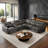 Oversized 5-Seater Dual Power Reclining Sectional Sofa With Console, Bluetooth Speakers & Storage, Leathaire Upholstery-1789564202
