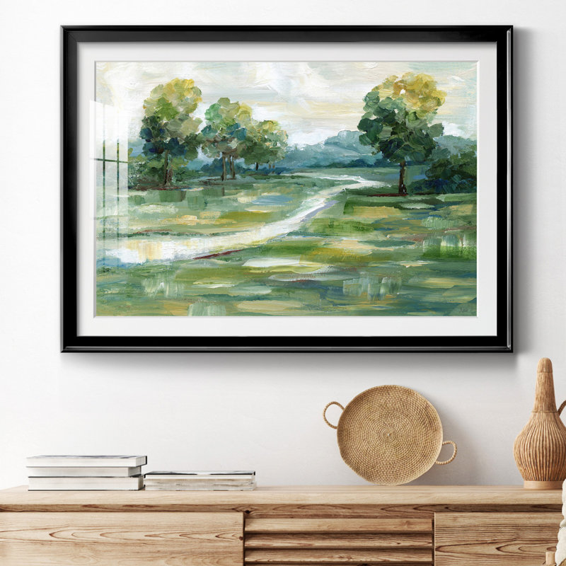Lumière d'été - peinture encadrée, H 26,5 po x l 36,5 po x P 1,5 po, Cadre noir