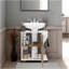 Rangement sous l'évier H 24,4 po, 1 porte, 2 tablettes, 4 pieds, chêne blanc / naturel - Salle de bain-1194482556