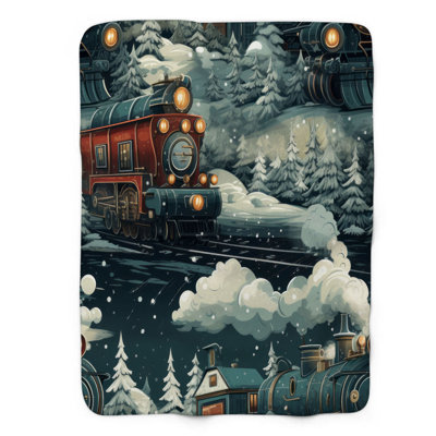 Frosty Journey - 1 Piece Premium Sherpa Blanket