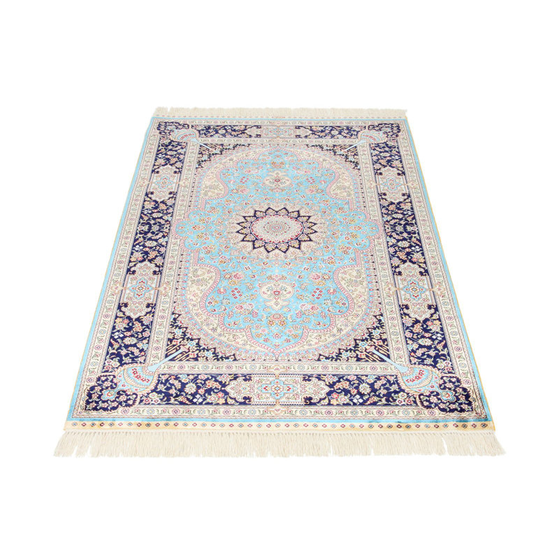 Tapis turc bleu et bleu marine 3 x 5