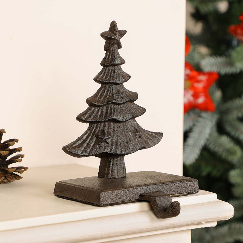 Christmas Tree Stocking Holder, Antique Brown