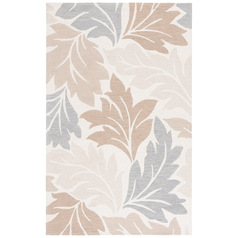 Galicia 402 Hand Tufted Wool/Cotton Floral Rug in Ivory/Brown, Runner 2'3" x 8'