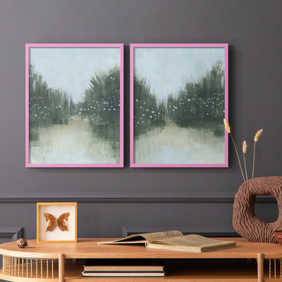 «Marsh Morning Fog I», reproduction encadrée de qualité supérieure - prête à être accrochée - aucun clou requis - aucun clou requis