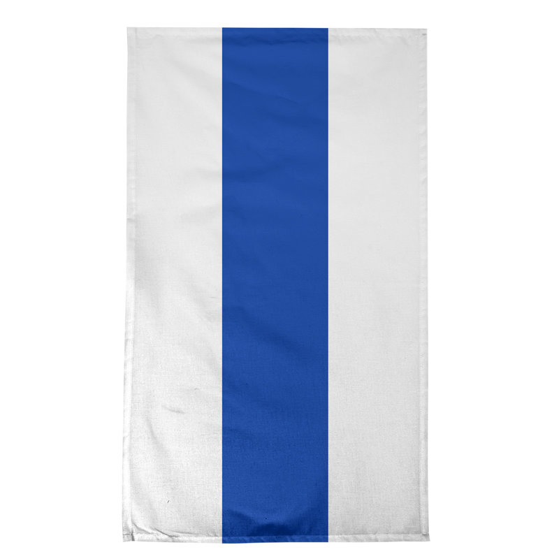 Anaheim Stripe Tea Towel Kitchen Towel, Poly Twill, White/Egyptian Blue/White