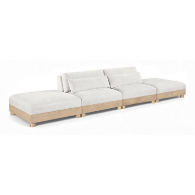 Turin 160" Chenille Fabric Upholstered 4Pc. Modular Sofa