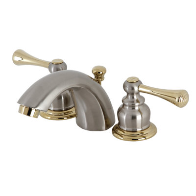 Kingston Brass Vintage Two-Handle 3-Hole Deck Mount Mini-Widespread Bathroom Faucet with Plastic Pop-Up