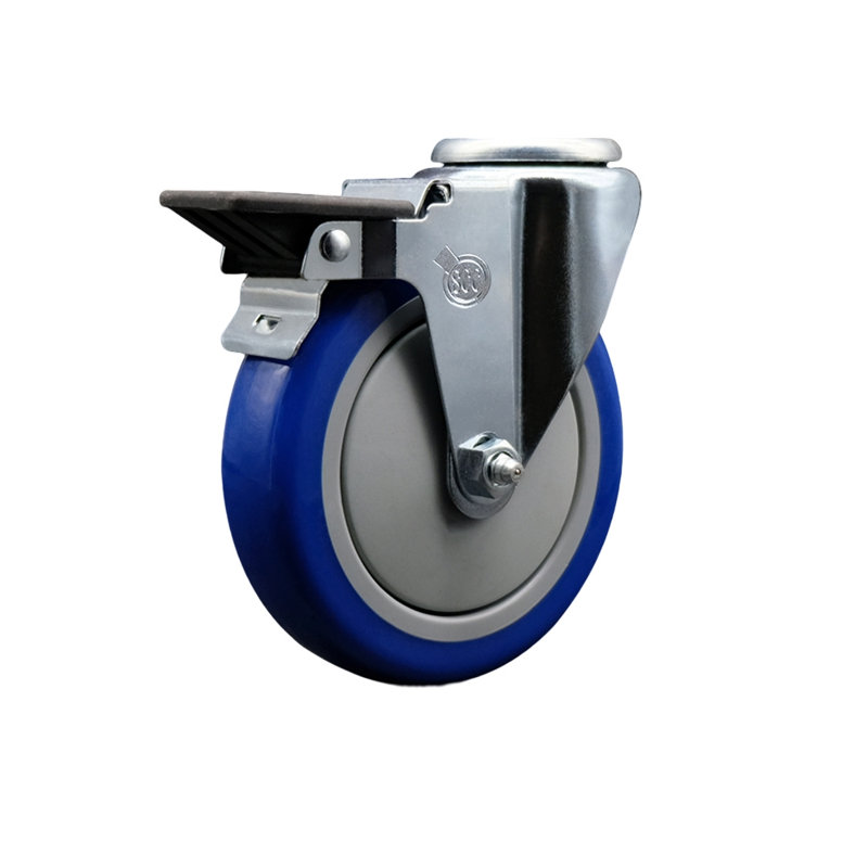 5 Inch  Poly Wheel Swivel Bolt Hole Caster with Posi Lock Brake SCC/SCC-BH20S514-PPUB-PLB