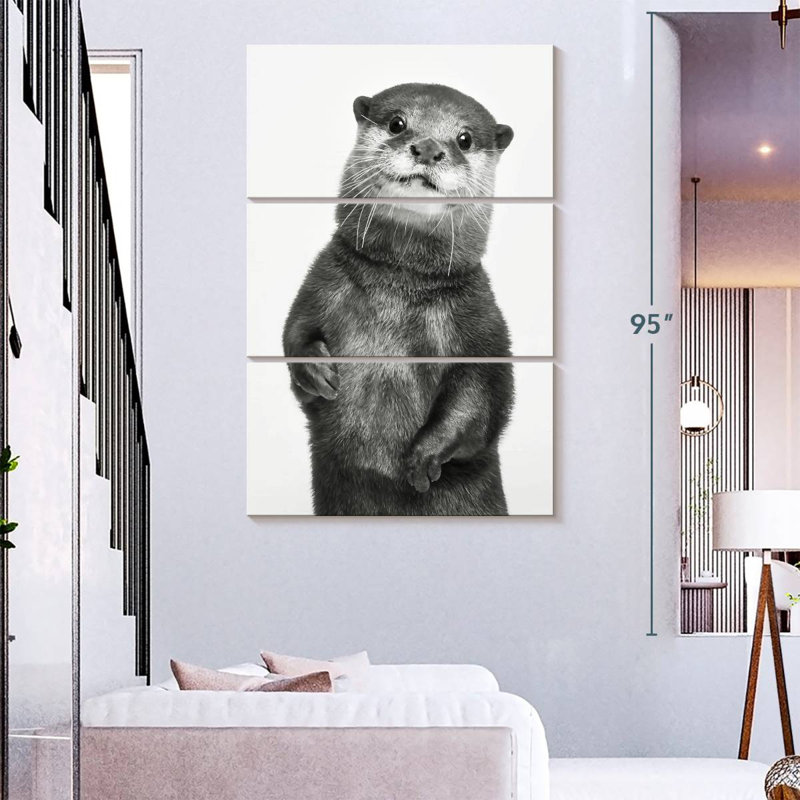 Brampt Monochrome Otter, 74" H x 48" W