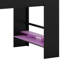 Lit mezzanine double avec bureau à hauteur réglable, garde-robe, grand espace de rangement et lumière RVB, lit mezzanine avec bureau