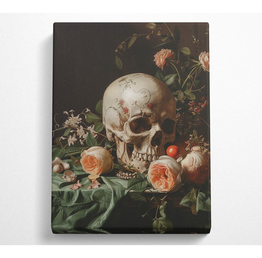 Gothic Table Skull - No Frame Kunstdrucke auf Leinwand