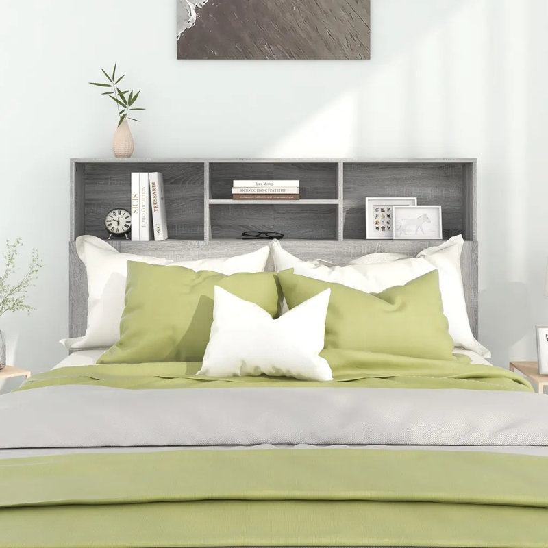 Melby Headboard Cabinet, Double (4'6), Grey Sonoma