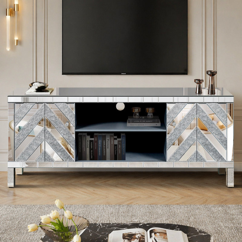 Portes-miroirs à miroir avec rangement ouvert et armoires de rangement