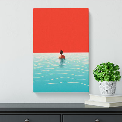Swimming Minimalism Art No.2 - Wrapped Canvas