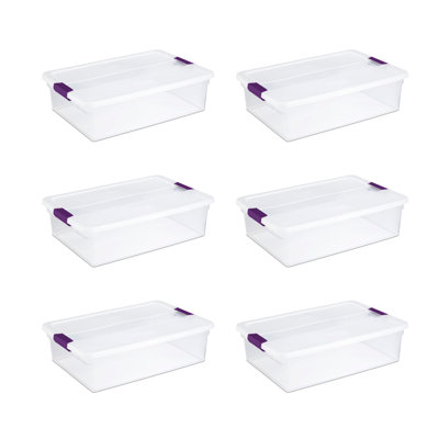 Sterilite Plastic Storage Containers with Latching Lids, Clear
