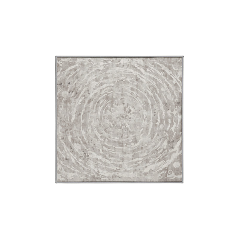 Tapis gris lavable à la machine, Carré 3 pi