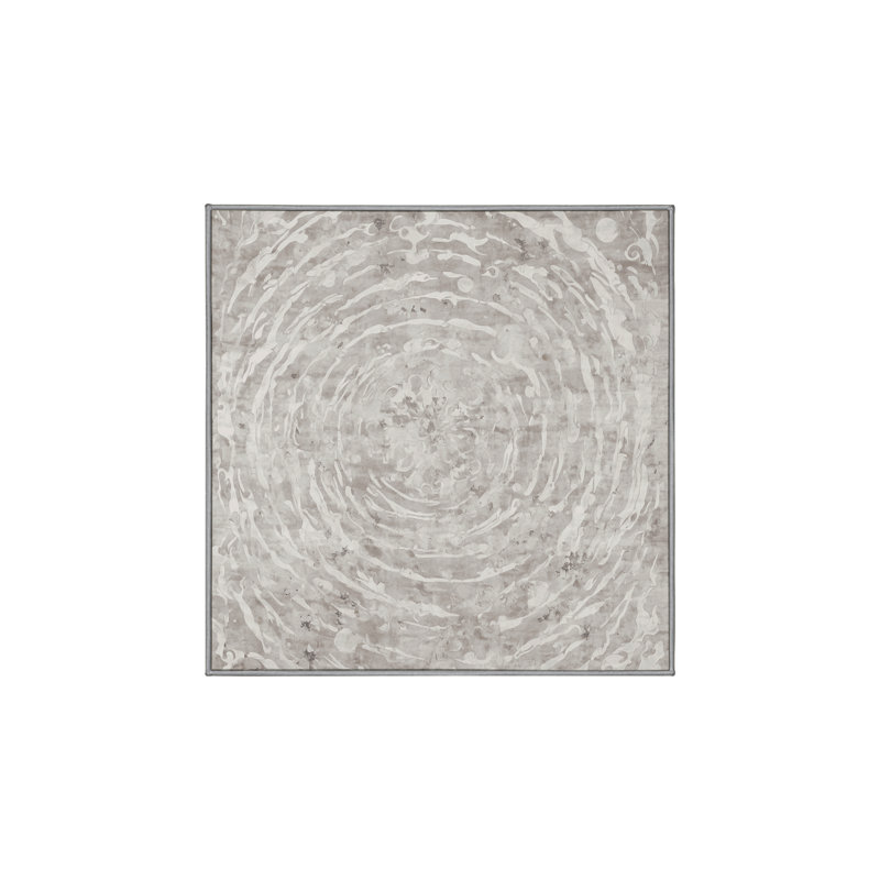Tapis gris soyeux et moelleux, Carré 3 pi
