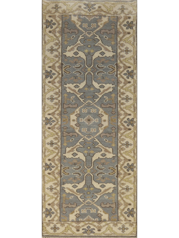 Tapis de couloir indien fait à la main 3 x 8 po