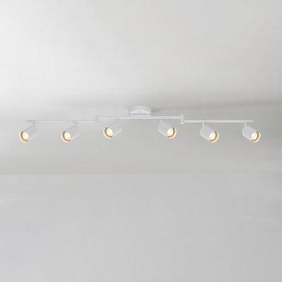 Pratt  6-Light Matte White Foldable Track Lighting with Pivoting Track Heads