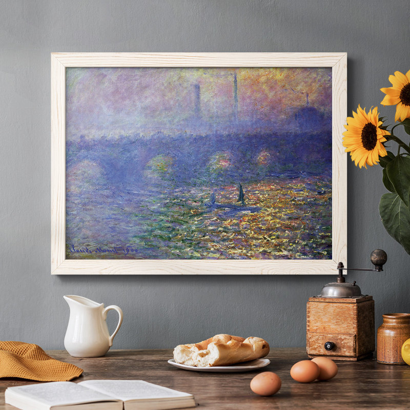 Waterloo Waterloo par Monet, reproduction d'art sur toile, Blanc, H 26 po x l 38 po x P 1,5 po