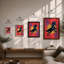 Rearing Horse Starburst Modern - Framed Print-1310434203-1310434207