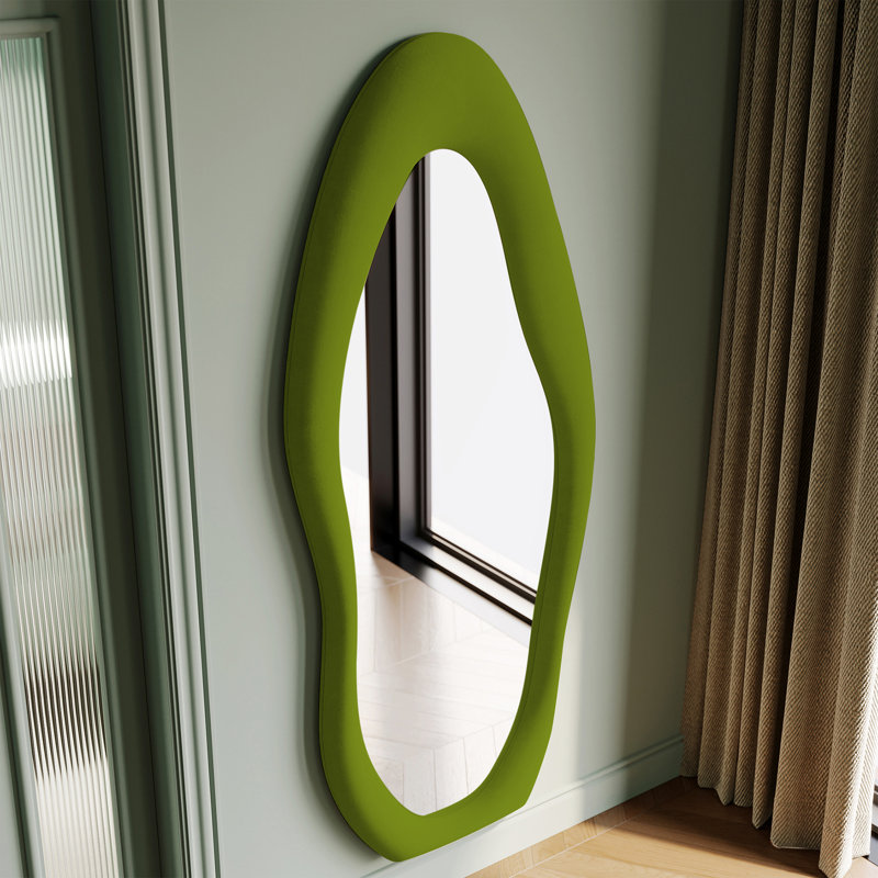 Glass Wavy Mirror, Green