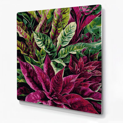 Aquarelle botanique 45, art mural en métal rouge
